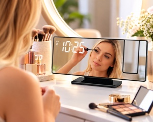 Ceas stil oglinda cu LED si proiectie, Alarma, Display mare - Img 5