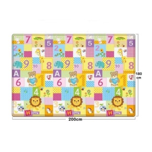 Covor educativ reversibil si pliabil pentru copii 3 luni+, cu litere, cifre si animale, din spuma, 200x180x1 cm - Img 8