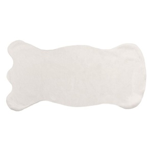 Covoras decorativ in forma de animal cu aspect de blanita de iepure, Suprafata antiderapanta, Dimensiune 80x150 cm, Crem