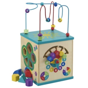 Cub educational din lemn cu activitati pentru dezvoltarea indemanarii motrice - Img 2