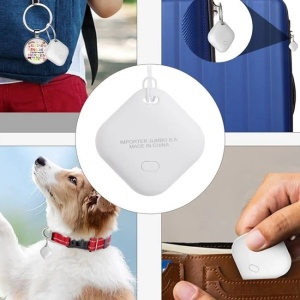 Dispozitiv Localizator GPS, cu Curea, plastic, 3x3 cm, alb - Img 1