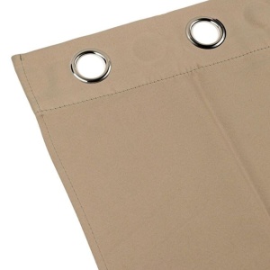 Draperie decorativa, tip blackout - nu lasa lumina sa treaca, cu inele, 140x260 cm, maro - Img 3