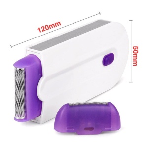 Epilator electric pentru femei, fara fir, 2 in 1, pentru fata si corp, tehnologie Sensa-Light, alb-mov - Img 8