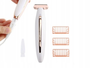 Epilator pentru corp, 3 capete interschimbabile, Reincarcare prin USB, Design elegant, Roz - Img 5