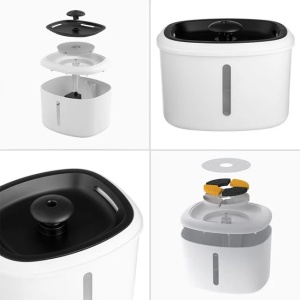 Fantana dispenser de apa pentru animale de companie, Cablu USB, Capacitate 2.5L, Alb - Img 5
