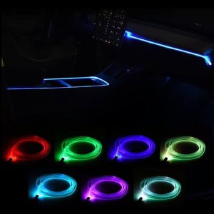 Fir RGB lumina ambientala auto, Lungime 3m, Alimentare cu mufa USB, 7 culori - Img 2