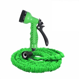 Furtun extensibil de gradina 45m lungime - Pistol cu 7 tipuri de jet - Verde