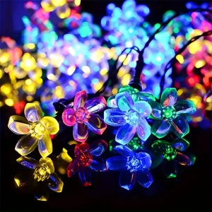 Ghirlanda Luminoasa Solara Flori de Cires cu 50 LED-uri, Lumina Alba Calda/Multicolora, 5m Lungime - Img 24