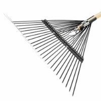 Grebla frunze 24 dinti flexibili maner lemn 1650mm - Img 4