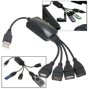 Hub USB 2.0 cu 4 port-uri,Calitate Premium,Negru - Img 4