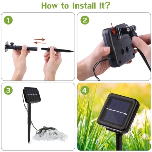 Instalatie solara cu 50 fulgi de nea, Lungime 7m, Lumina cald, rece sau multicolor - Img 11