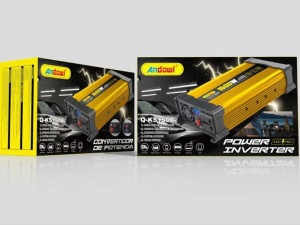 Invertor de tensiune auto Andowl KS1500, 1500W, 12V, 220V, 26 x 11 x 6.5cm, auriu - Img 9