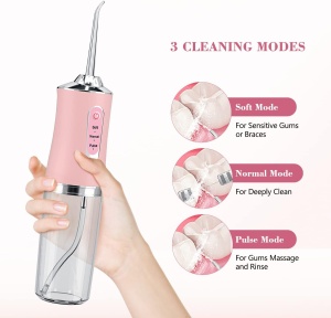 Irigator oral pentru dus bucal, 4 accesorii si 3 moduri curatare, Capacitate 220mL - Img 8