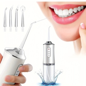 Irigator oral pentru dus bucal, 4 accesorii si 3 moduri curatare, Capacitate 220mL - Img 17