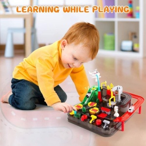 Joc Interactiv Aventura Feroviara, cu Obstacole pentru Masini, pentru copii 3 ani+, Multicolor - Img 2