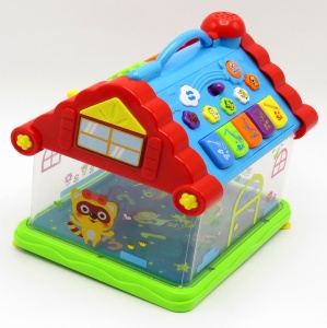 Jucarie interactiva casuta cu proiectii, lumini si melodii, copii 1.5 ani+, 23x20x15cm, Multicolor - Img 2