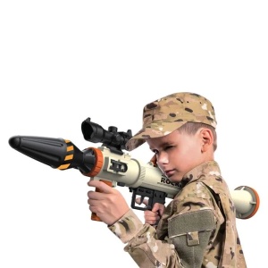 Jucarie realista arma Bazooka, cu lumini si sunete, cu accesorii realiste incluse - Img 3