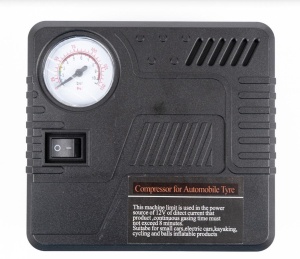 Kit Starter auto cu compresor aer 150PSI, manometru si cabluri curent, negru-galben - Img 4