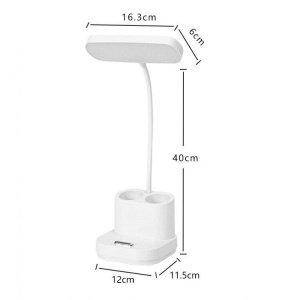Lampa cu 40 de LED-uri pentru birou, suport pentru pixuri, 3 moduri de iluminare, Culoare alb - Img 6