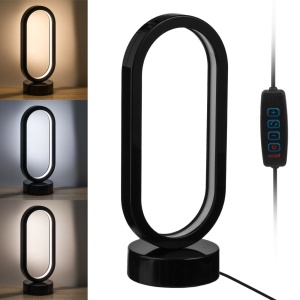 Lampa LED cu incarcare la USB, 3 moduri de lumina, Putere 6W, Dimensiune 12x10x28cm, Culoare negru