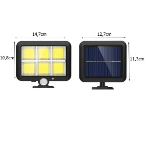 Lampa solara cu panou detasabil, 120 LED-uri COB, Putere 30W, Senzor de lumina ai miscare - Img 4