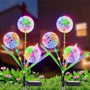Lampa solara decorativa model papadie pentru gradina cu lumina multicolora - Img 3