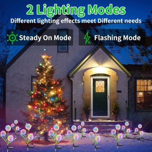 Lampa solara decorativa model papadie pentru gradina cu lumina multicolora - Img 6