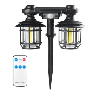 Lampa solara dubla model JD-2217 cu 192 LED COB pentru grădină și terasă