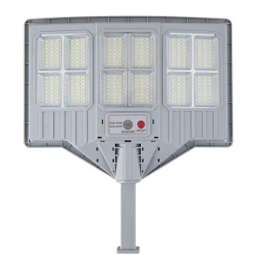 Lampa solara stradala cu telecomanda, JG-712, 6.5W, 12 cadrane, 108 LED-uri, 6000K, 10000lm, cu suport si senzor de miscare, 31x19 cm, gri - Img 5