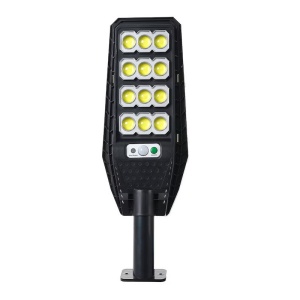 Lampa solara stradala cu telecomanda, Jortan, 200W, 6500k, IP66, ABS, 12 cadrane, cu senzor de miscare, suport, 44x14.6x4.5 cm, negru - Img 1