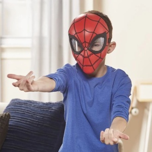 Masca Spiderman, cu banda elastica larga, 20x9x29cm, rosu - Img 4