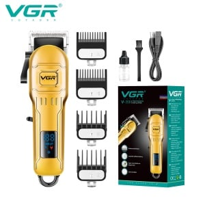 Masina de tuns profesionala cu afisaj digital - Model VGR V-268 - Fara fir incarcare cu USB - Auriu