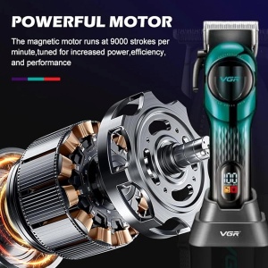 Masina de tuns VGR 166, Fara fir, Autonomie 200min, Baterie 2000mAh, 5500rpm, lame din otel - Img 6