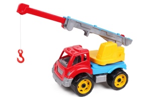 Masinuta de jucarie pentru copii de 2 ani+, utilaj de constructie tip macara, viu colorata - Img 1