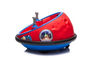 Masinuta electrica Bumper Car pentru copii, 2 joystick-uri, rotire 360°, lumini LED, centura siguranta, Rosu/Albastru - Img 4