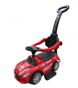 Masinuta premergator pentru copii 12 luni+, pompieri, ride on, cu maner parental, Baby Mix, rosu - Img 1