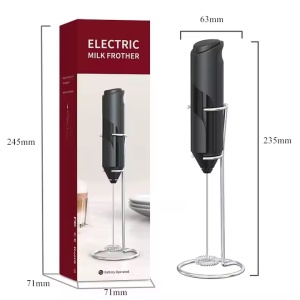 Mini Mixer pentru lapte, cu suport, functioneaza cu baterii, 22 cm lungime, negru - Img 7
