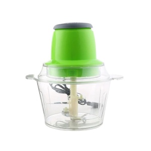 Mini tocator de legume, fructe, carne, 250W, capacitate 1.8L, 24.2x18x18 cm, verde-transparent - Img 3