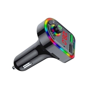 Modulator FM, cu Bluetooth 5.0, incarcare rapida, 3 porturi de incarcare, RGB, negru - Img 3