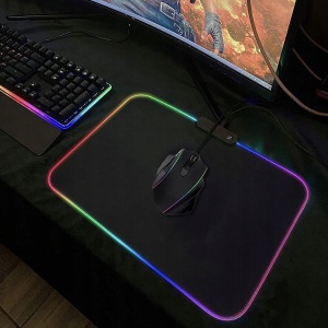 Mousepad de gaming cu iluminare LED RGB 7 Culori, Negru - Img 2