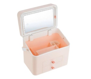 Oglinda machiaj cu 42 de becuri LED, Portfard cu compartimente - Img 3