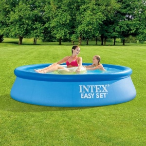 Piscina Easy Set cu Filtru, Intex, 7.75 kg, capacitate 1942 L, dimensiuni 2.44 x 0.61 m
