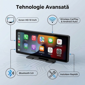 Player auto portabil cu Apple CarPlay și Android Auto - Ecran 10 inch HD - Img 4