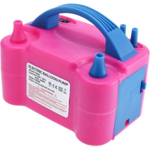 Pompa electrica dubla pentru umflat baloane cu aer, Putere 600W, Roz - Img 5