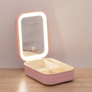 Portfard pentru machiaj cu oglinda si lumina LED - Img 2