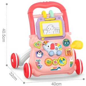 Premergator interactiv, educational, pentru copii 1 an+, 40x40x32 cm, roz/albastru - Img 5