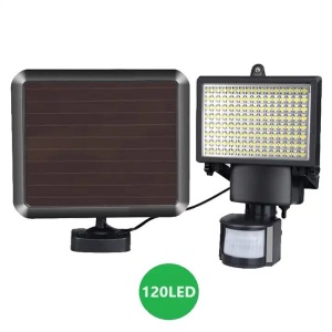 Proiector solar cu 120 LED, Putere 120W, Senzor de lumina/Miscare - Img 1