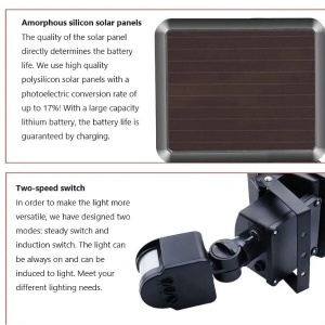 Proiector solar cu 120 LED, Putere 120W, Senzor de lumina/Miscare - Img 5