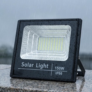 Proiector solar LED 150W cu panou solar 15W, 120 LED-uri, Telecomanda, Grad protectie IP66 - Img 5