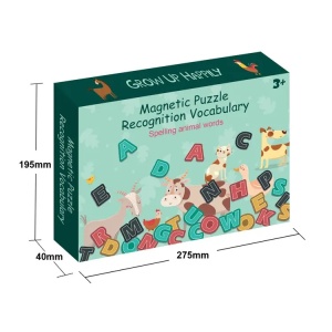 Puzzle magnetic educativ format din 32 piese, cu asociere animale, pentru copii 3 ani+ - Img 4